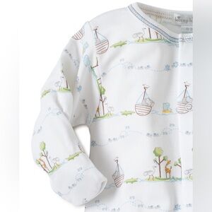 Kissy Kissy Noah's Ark Footie‎ Light Blue Baby Boy Preemie Pima Cotton